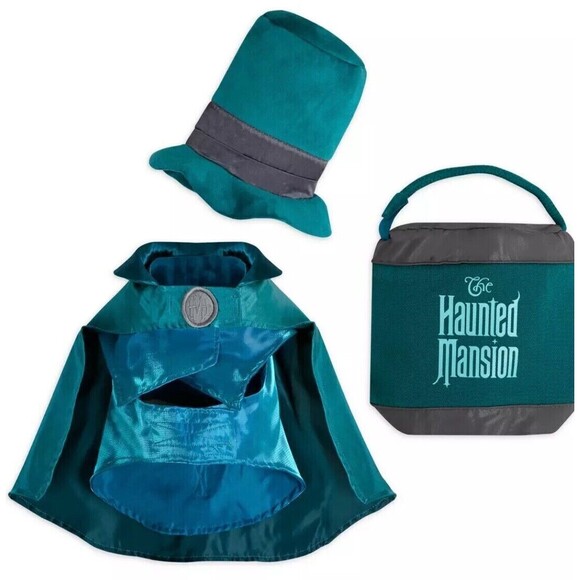 Disney Tails The Haunted Mansion Hatbox Ghost Pet Costume & Toy Set Size L - NEW - Picture 2 of 5